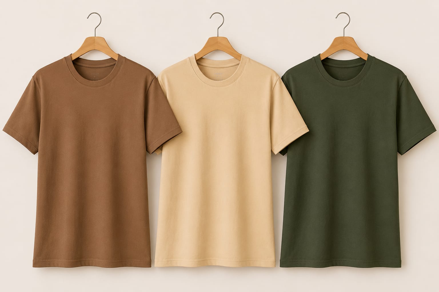 Mens Premium Brown,Cream & green Oversize T-shirt