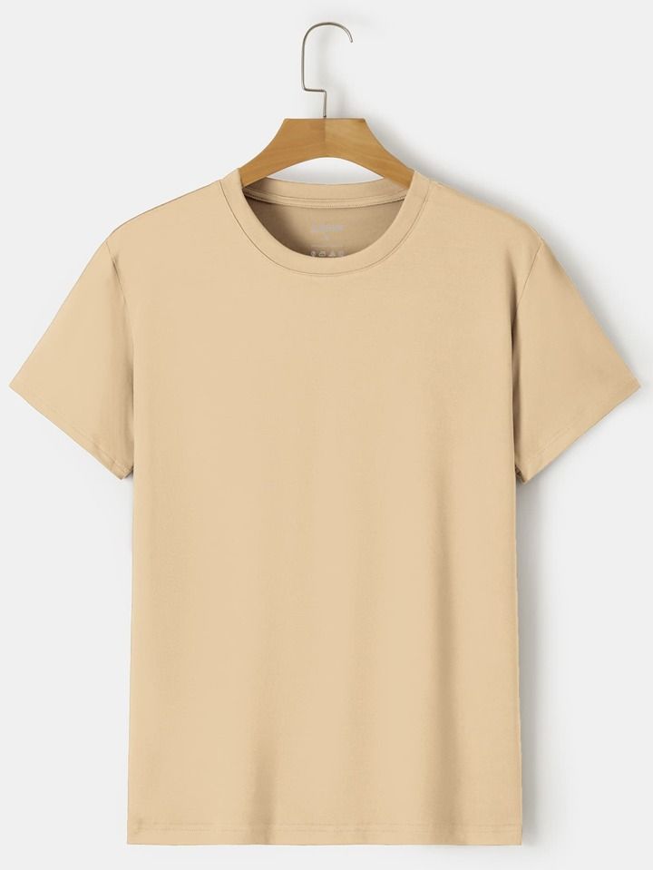 Mens Premium Brown,Cream & green Oversize T-shirt - Image 3
