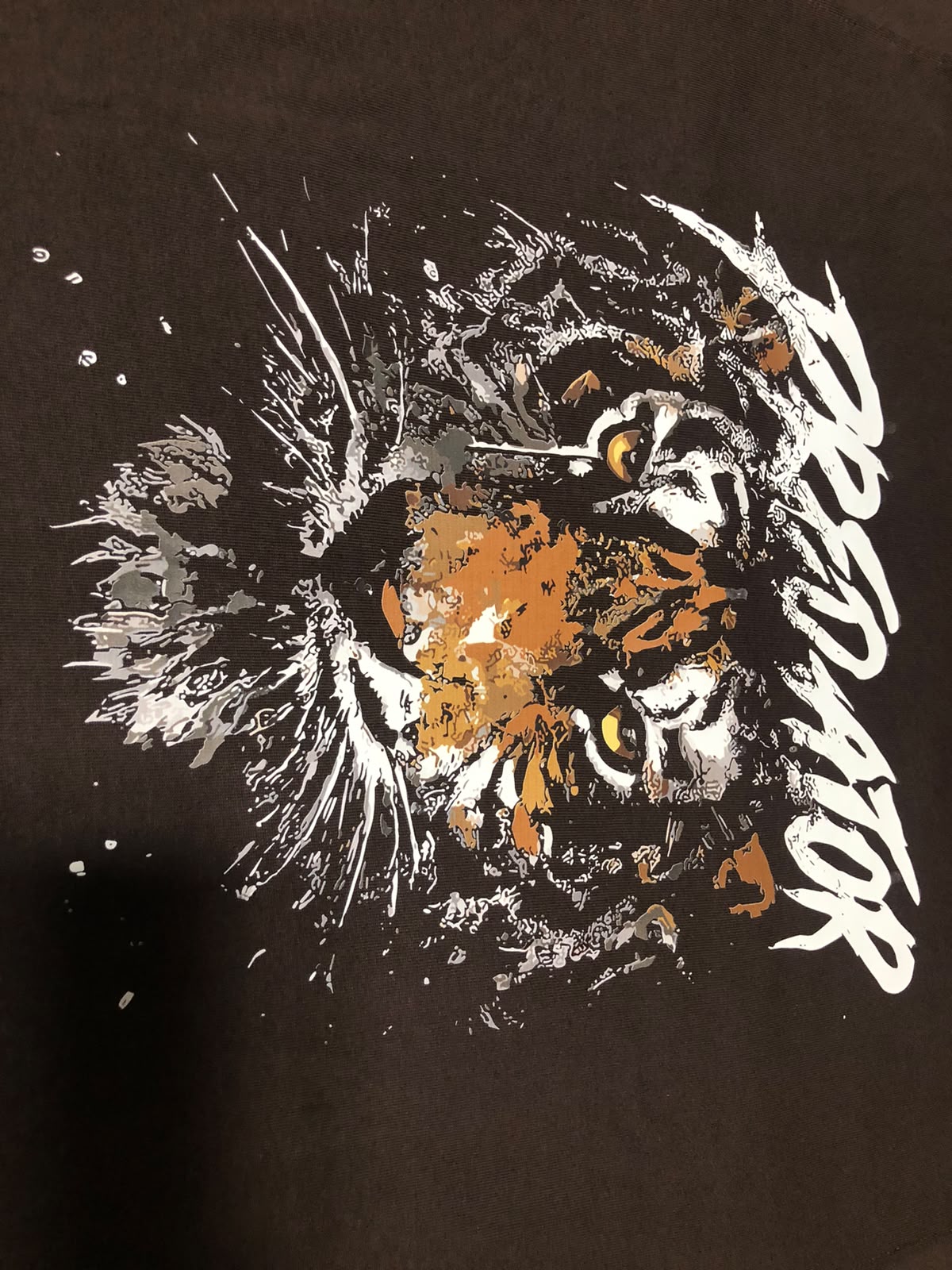 " Predator Tiger " Ghaphic Brown Oversize T-Shirt - Image 4