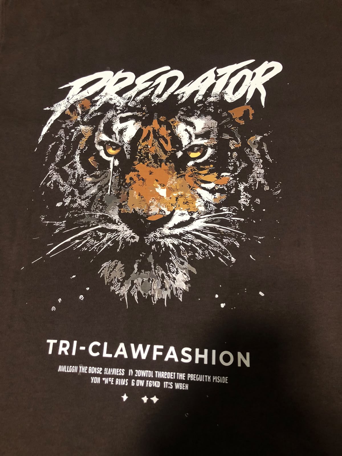 " Predator Tiger " Ghaphic Brown Oversize T-Shirt - Image 3